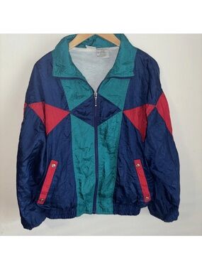 Vintage Athletic Works Teal, Navy & Purple Colorblock Windbreaker